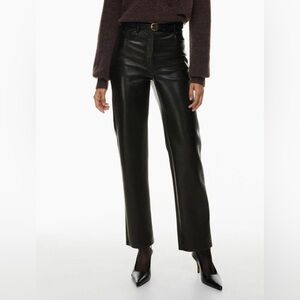 NWT Wilfred Aritzia The Melina High-Waisted Vegan Leather Pant Black Size 00